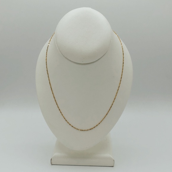 10K Gold Singapore Twist Chain Necklace Italy - Picture 10 of 10